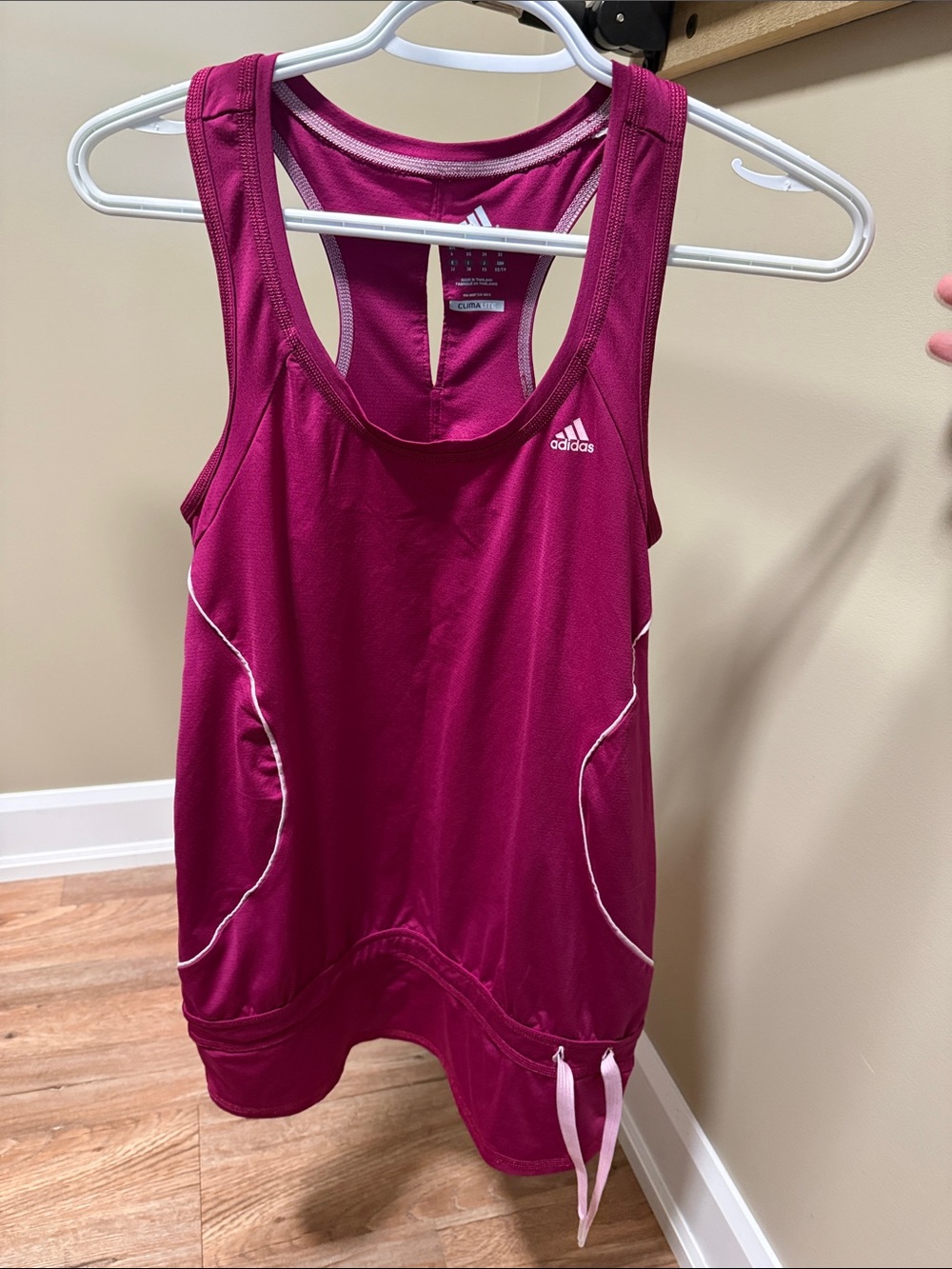 adidas Magenta/Pink Racerback Athletic Tank with White Accents